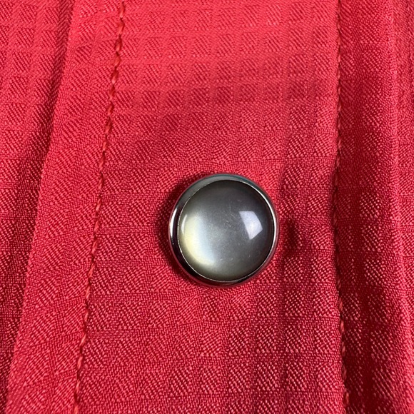 HOOEY HABITAT Men's Western Snap Button Long Sleeve‎ Shirt Size S Red - Picture 11 of 16